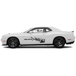 2 Side Dodge Challenger Scat Pack tracce di sporco Сlassic Side Vinyl Decals Graphics Sticker
