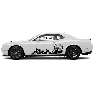 2 Side Dodge Challenger Scat Pack tracce di sporco Wrap Сlassic Side Vinyl Decals Graphics Sticker
