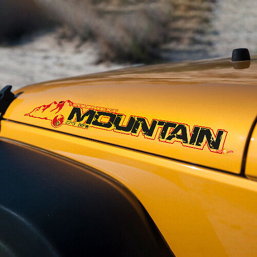 Adesivo in Vinile Personalizzato per Cofano Mountain per Jeep Rubicon JK