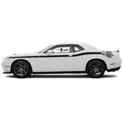 2 Linea di accentuazione laterale Dodge Challenger Super Bee Up Сlassic Side Adesivi in vinile Decals Graphics Sticker
