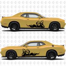 2 Side Dodge Challenger Scat Pack Pack Avvolgitore per la porta distrutta Сlassic Side Decalcomanici in vinile Autoadesivo grafico 3