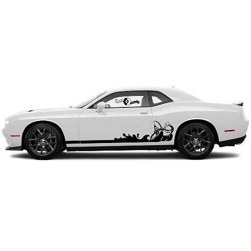 Adesivi in vinile a strisce per sottoporta Solid Rocker per Dodge Challenger Scat Pack