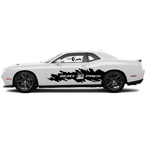 2 Adesivi laterali in vinile per Dodge Challenger Scat Pack distrutti Big Splash Wrap Side Decals Graphics Sticker
