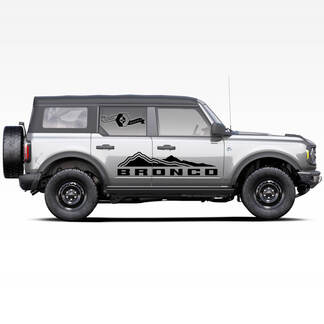 Coppia di Adesivi Decalcomanie Laterali Mountains Bronco per Ford Bronco 2021
