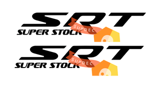 2x SRT SUPER STOCK in stile Grunge Distressed Side Splash Decalcomania in vinile per Dodge Charger Challenger
