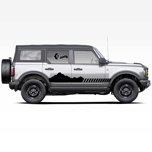 Adesivi a striscia laterale 4 porte Mountains coppia per Ford Bronco