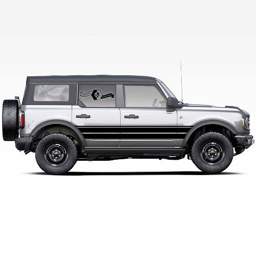 Set di Adesivi Strisce Laterali con Logo Stallion per Musclecar Badlands 4-Door 2021