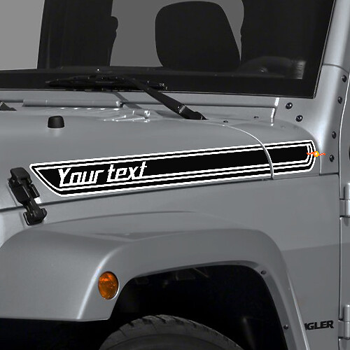Adesivo in vinile con strisce sagomate personalizzate per cofano per Jeep Wrangler e CJ