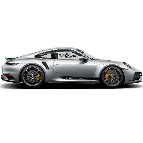 Kit adesivo in vinile con strisce laterali e scritta Porsche per Porsche 911 Carrera 4S