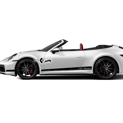 Coppia di strisce laterali per pannelli rocciosi Porsche Porsche 911 Carrera Kit adesivi per decalcomanie delle porte

