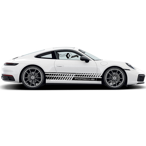 2 Porsche 911 PORSCHE Carrera Rocker Panel Molte linee inclinate Strisce laterali Porte Kit Adesivo Decalcomania