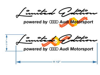 2 adesivi per decalcomanie Audi Motorsport in edizione limitata compatibili con i modelli Audi 2

