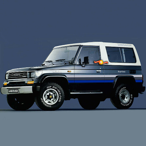 Kit adesivi in vinile a strisce laterali in stile retrò per Toyota Land Cruiser LJ73 1994