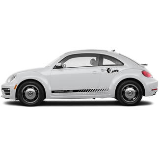 Coppia Volkswagen Beetle rocker Stripe Graphics Decalcomanie linee oblique stile adatto a qualsiasi anno
