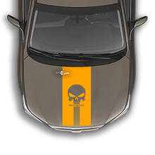Adesivo grafico decalcomania Punisher a strisce sul cofano adatto a Suba Outback
 3