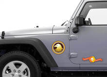 Adesivo Vinilico Rotondo Aquila Dorata per Jeep Wrangler_2