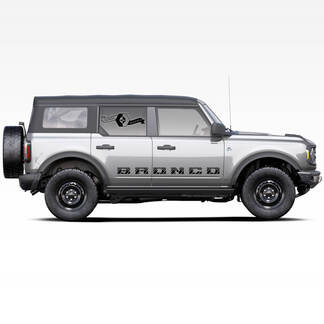 2 adesivi per decalcomanie per porte laterali con logo Bronco per Ford Bronco 2021
