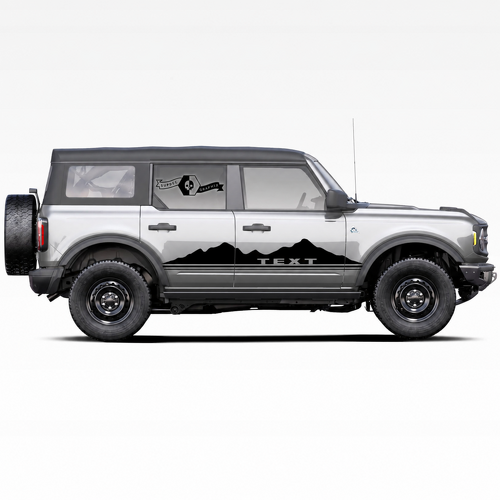 Adesivi Personalizzati per Porta Laterale con Logo Montagne Due Vette Coppia per Musclecar Horse 2021