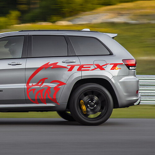 Adesivo in vinile laterale con testo personalizzato per Jeep Grand Cherokee TrackHawk