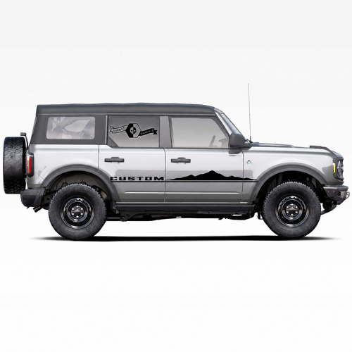 CUSTOM Mountain Door Stripe Pair Portiera Adesivo in vinile per Ford Bronco 2021