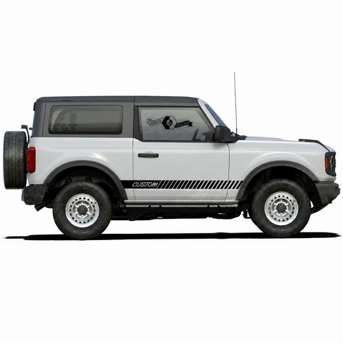 CUSTOM Script Hatch Stripe Pair 2 Door Sottoporta Adesivo in vinile per Ford Bronco 2021