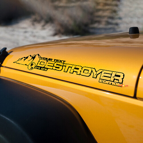 Adesivo in Vinile per Cofano Style Destroyer Mountain per Jeep Wrangler JK