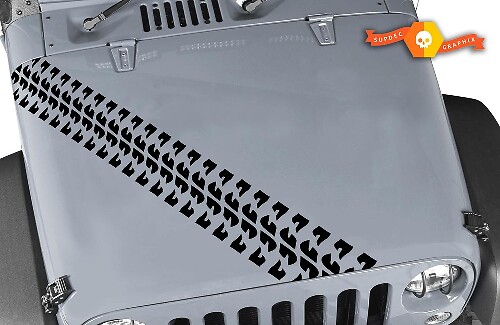 Adesivo in Vinile con Striscia Cappuccio Traccia Pneumatico per Jeep Wrangler