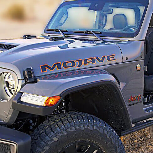 Coppia di Adesivi in Vinile per Cofano Mojave per Jeep Gladiator
