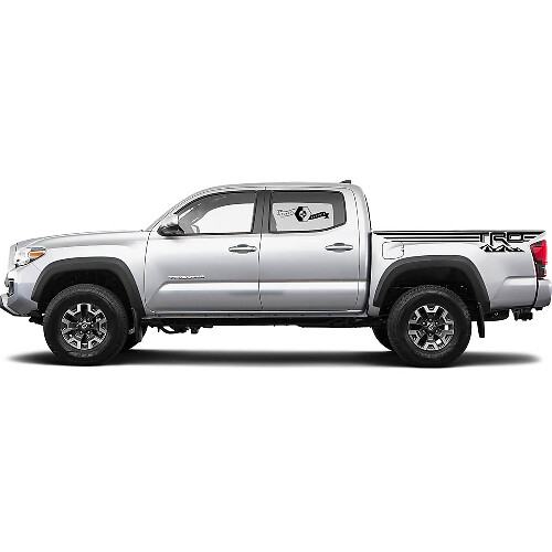 2 Kit adesivi Decal per Toyota Tacoma Trd Off Road Montagne Linee Adesivo Letto Grafica Laterale WRAP

