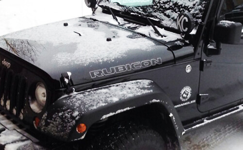 2 Jeep Rubicon Hood qualsiasi colore CJ TJ YJ JK XJ bastone in vinile cricut