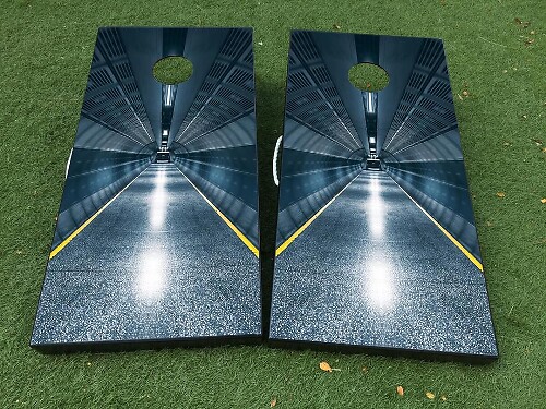 Set di Adesivi in Vinile Laminato per Tavolo Tunnel Cornhole