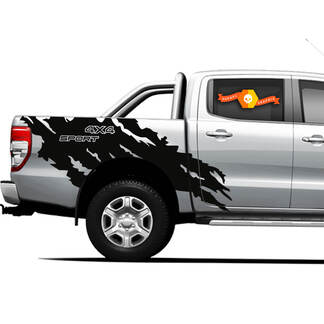 Decalcomanie grafiche per letto laterale 4 × 4 Sport Truck Splash per Ford Ranger
