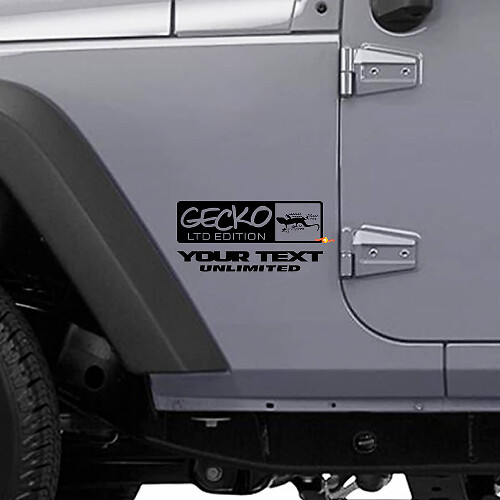 Kit di adesivi laterali in vinile stile Gecko LTD per Jeep Wrangler Rubicon