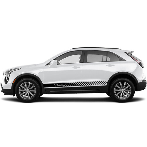 2 New Decalcomaner Rocker Panel Sticker Linee orizzontali Stripe per Cadillac XT4 - Ora