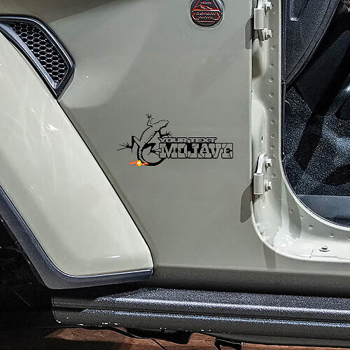 Set di Adesivi Laterali in Vinile Mojave Gecko Personalizzati per Jeep Wrangler Rubicon