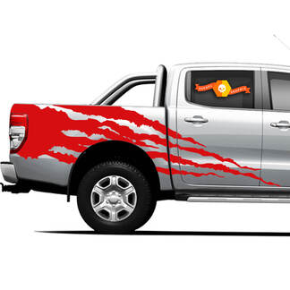 Decalcomanie grafiche per letto laterale per camion 4 × 4 per Ford Ranger Red Fire
