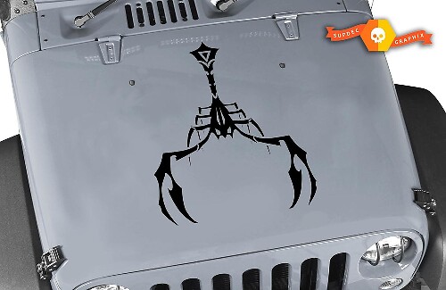 Adesivo Vinilico Cofano Stile Tribale Scorpion per Jeep Wrangler