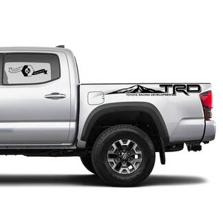 2X Tacoma Toyota TRD Off Road Truck Bed Montagne decalcomanie laterali Adesivi in ​​vinile Mountains Racing Development
