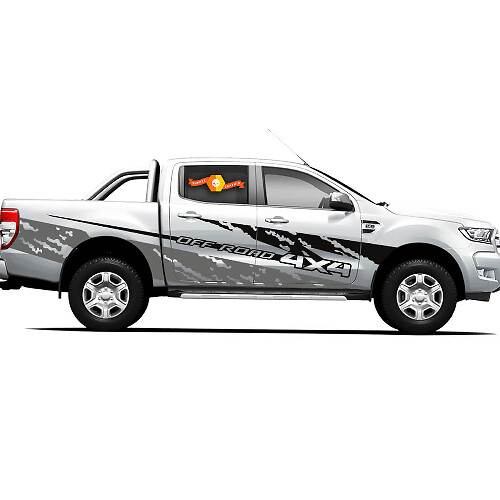 Coppia di adesivi in vinile Stickers 4X4 Tacoma Toyota TRD Off Road Stile Ash per porte laterali del camion 2021

