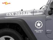 Jeep Wrangler Ammiraglio Maurice Curts US Navy USA dice USN SSf-38 USS CURTS Decal Sticker 2