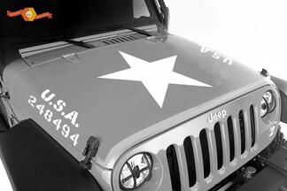 2 Jeep Wrangler U.S.A. Army Hood Vinyl Decal Sticker