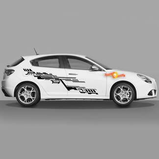 2x decalcomanie per carrozzeria porte adatte per decalcomanie Alfa Romeo Giulietta grafica in vinile stile robotico 2021
