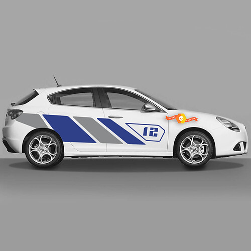 2x ante body decalcomania adatta alfa romeo giulietta decalcomanie vinile grafica in vinile strisce blu-grigio blu 2021