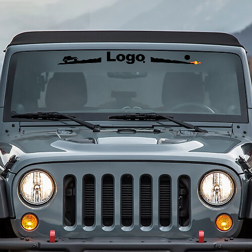 Adesivo in Vinile con Logo Mountain Style per Parabrezza Jeep Wrangler Rubicon