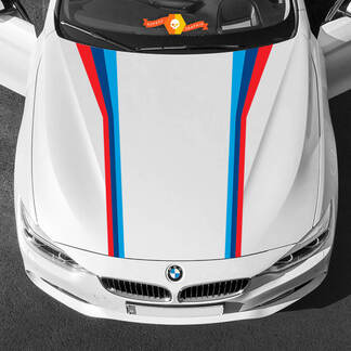 Coppia di strisce per cofano M colori per BMW di qualsiasi generazione e modello
