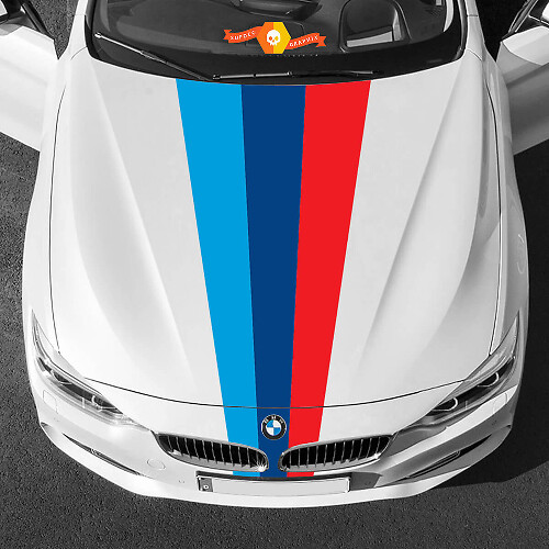Adesivo in Vinile a Strisce Tripla M Style per Cofano per Auto BMW