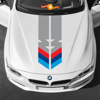 Entrambi i colori delle strisce sul cofano M Power M per BMW di qualsiasi generazione e modello
