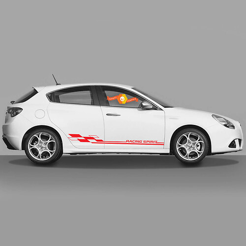 Accoppiamenti Decalcomanie in vinile Adesivi Racing Sport Sport a scacchi Bandiera Alfa Romeo Decalcomanie laterali Spirito Racing Nuovo 2022