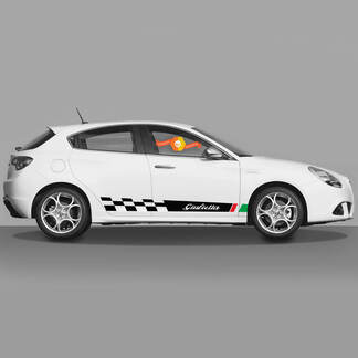 2x decalcomanie Alfa Romeo Giulietta Pannello bilanciere grafica in vinile Bandiera Italia Inizio 2022

