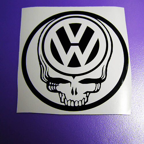 Set di adesivi in vinile con teschio logo VW per Volkswagen